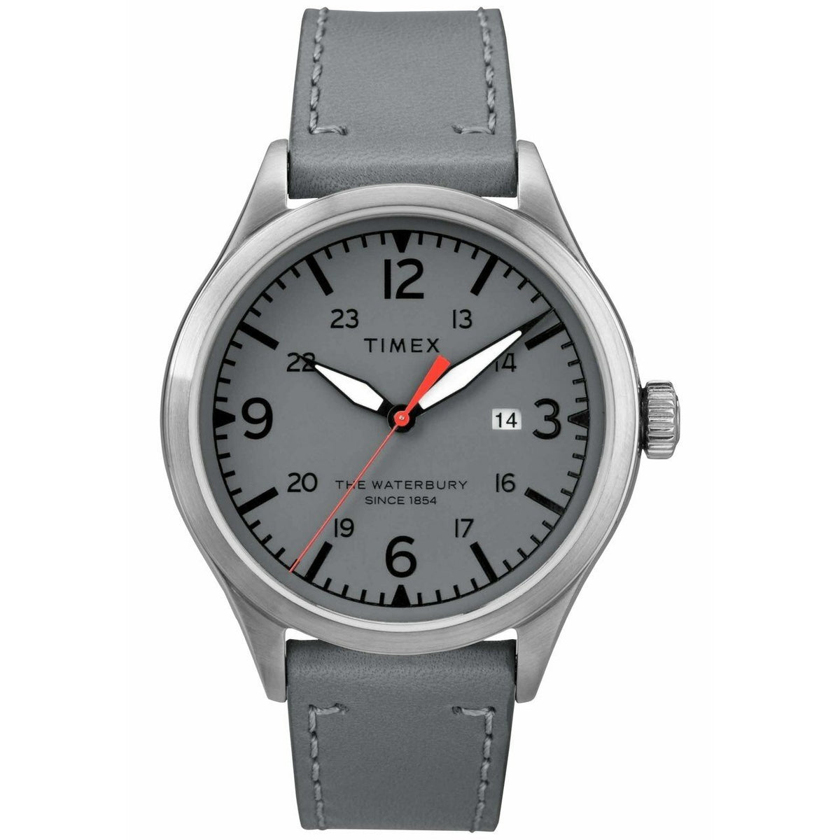 Timex Men's TW2R71000 The Waterbury Grey Leather Watch