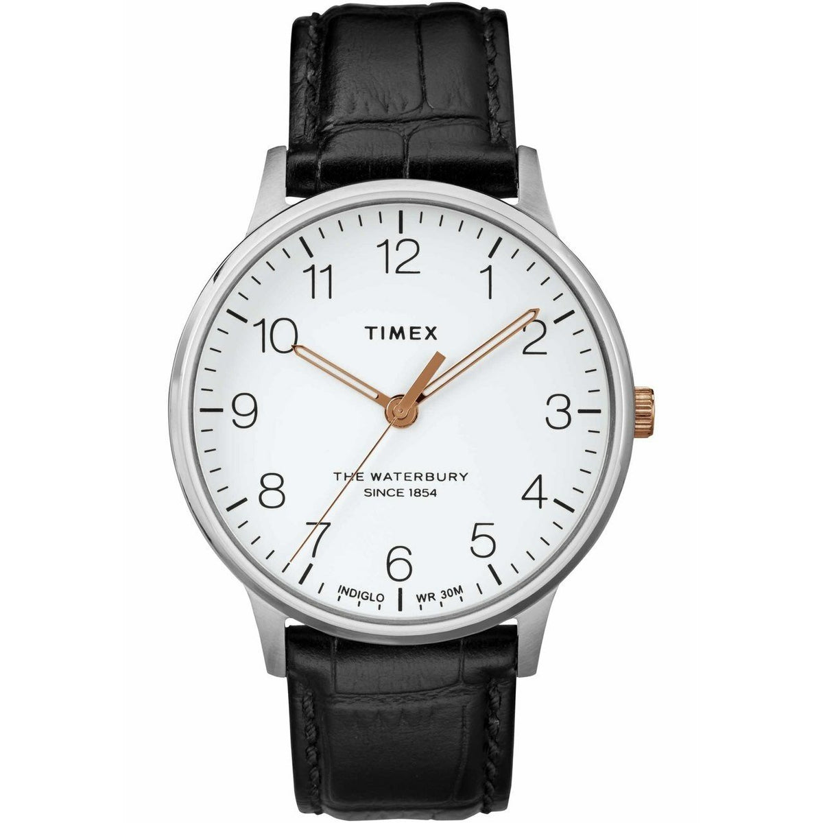 Timex Men's TW2R71300 The Waterbury Classic Black Leather Watch