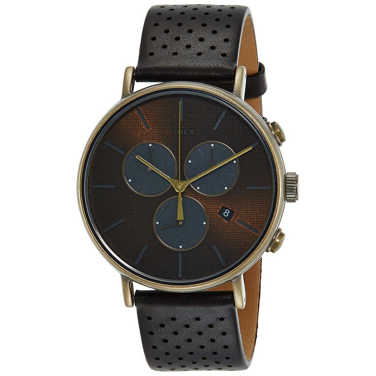 Timex Men&#39;s TW2R80100 Supernova Fairfield Chronograph Brown Leather Watch
