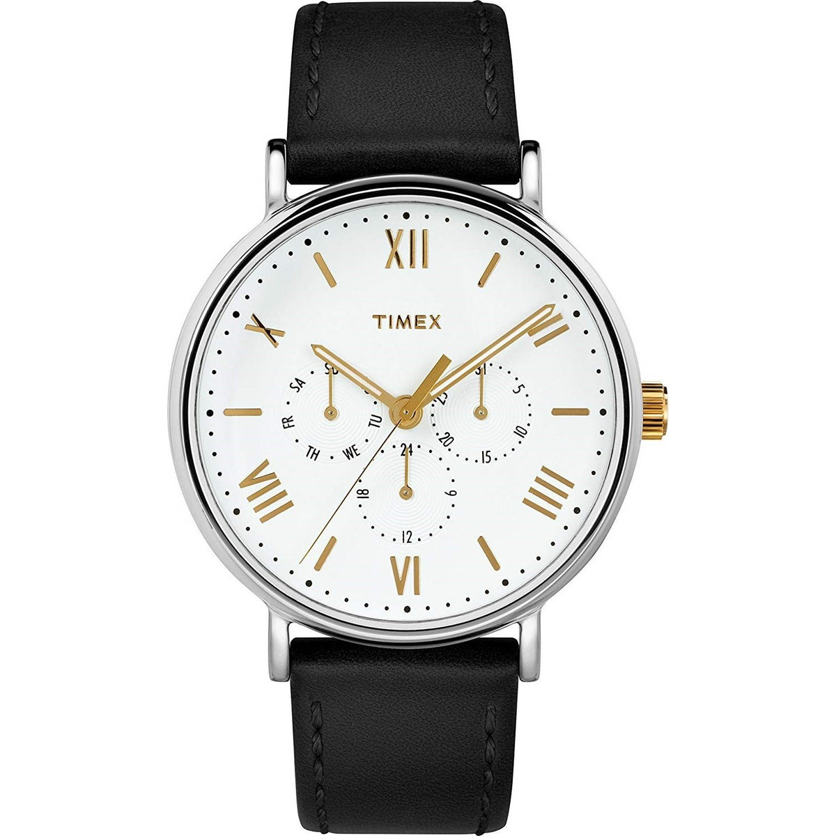 Timex Men's TW2R80500 Southview Chronograph Black Leather Watch