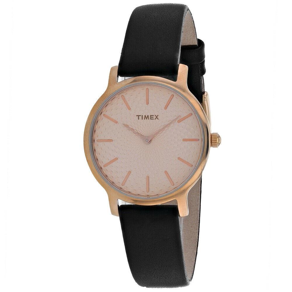 Timex Women's TW2R91700 Metropolitan  Black Leather Watch