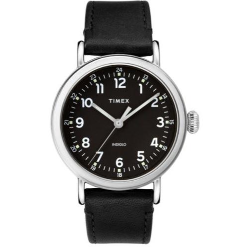 Timex Men&#39;s TW2T20200 Standard Black Leather Watch