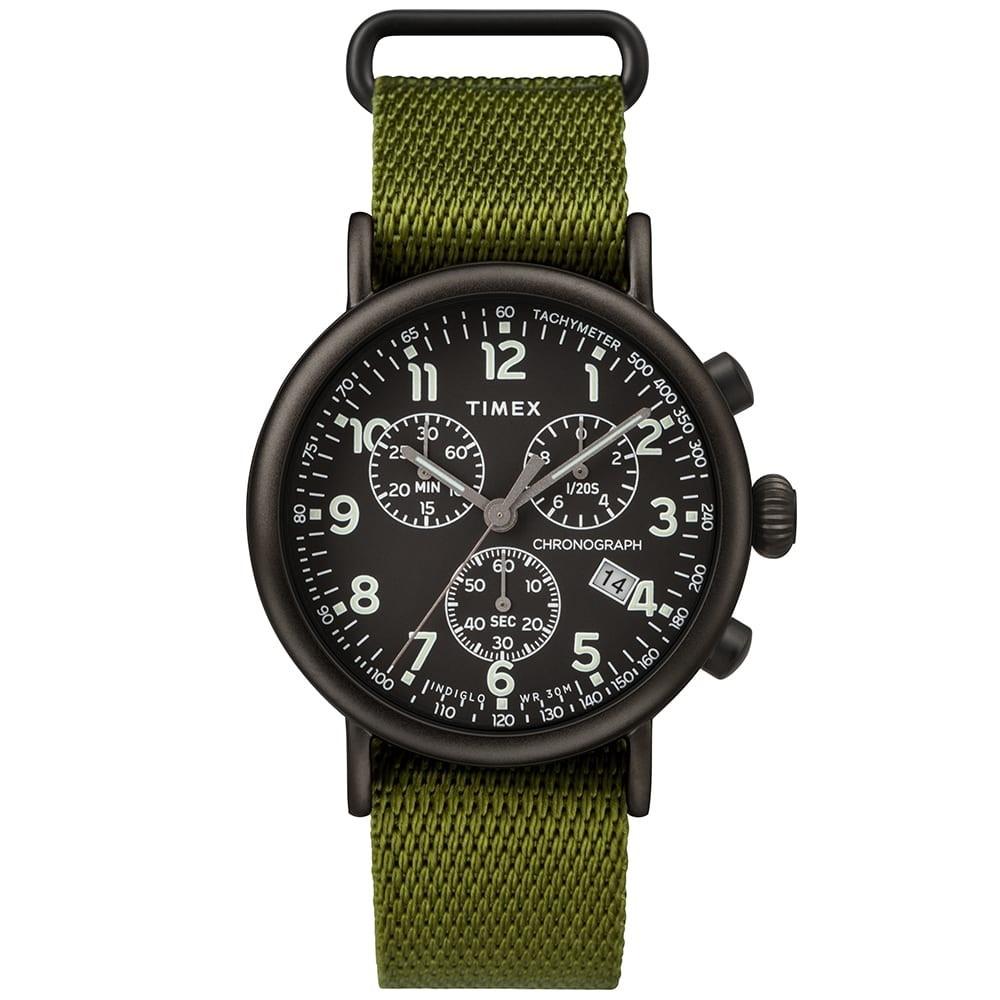 Timex Men's TW2T21400 Originals Chronograph Green Fabric Watch