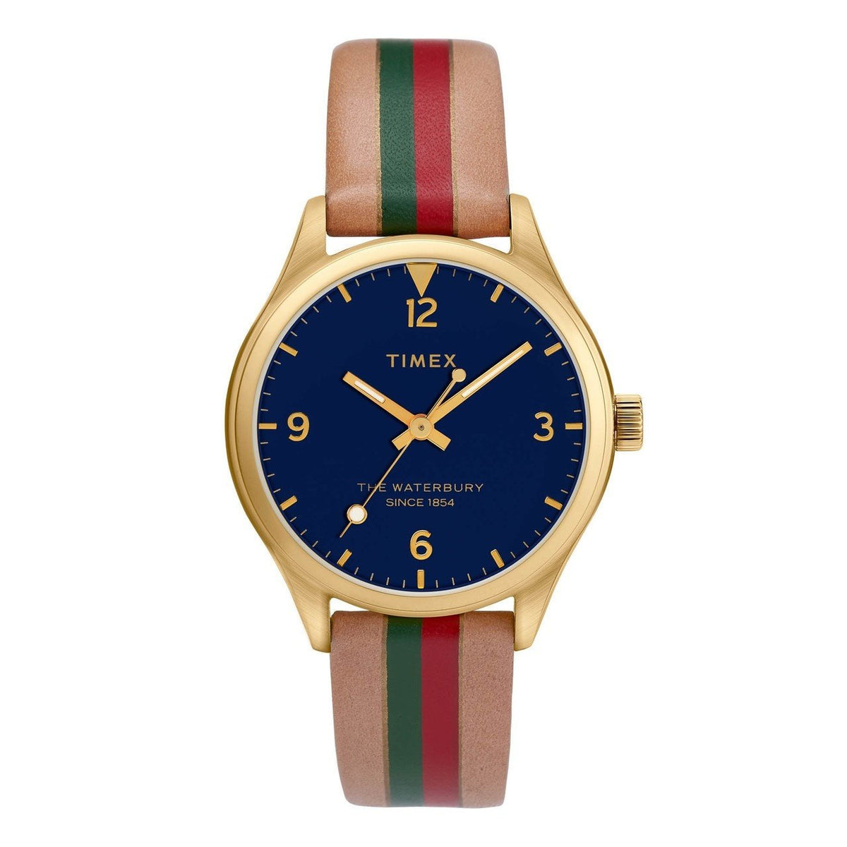 Timex Women's TW2T26300 The Waterbury Multicolored Leather Watch