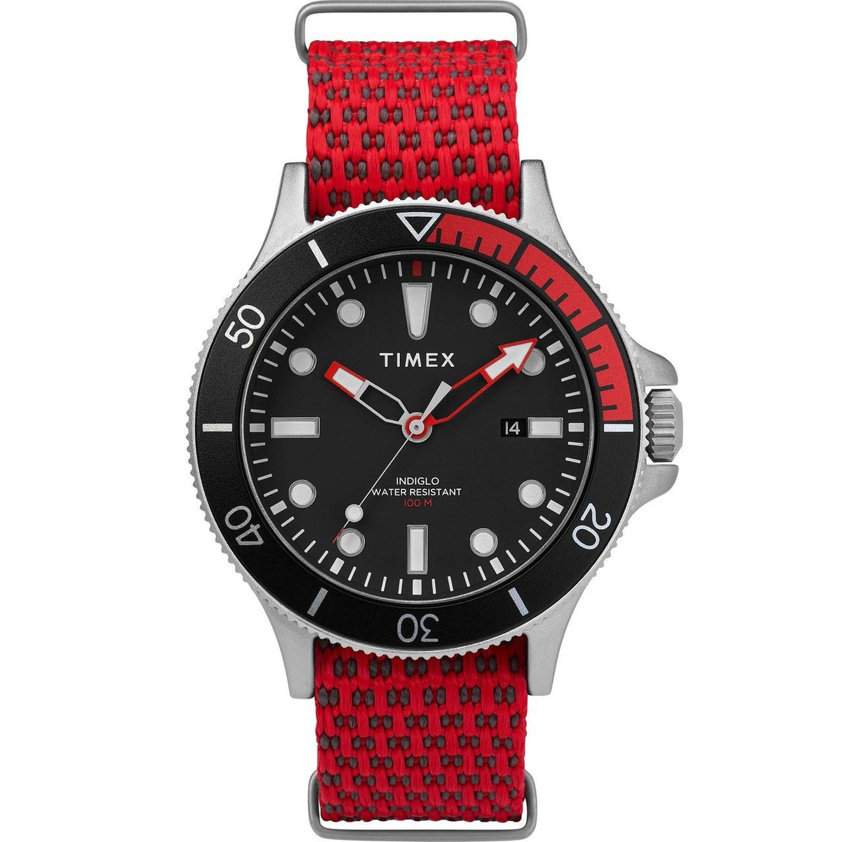 Timex Men's TW2T30300 Allied Coastline Red Fabric Watch