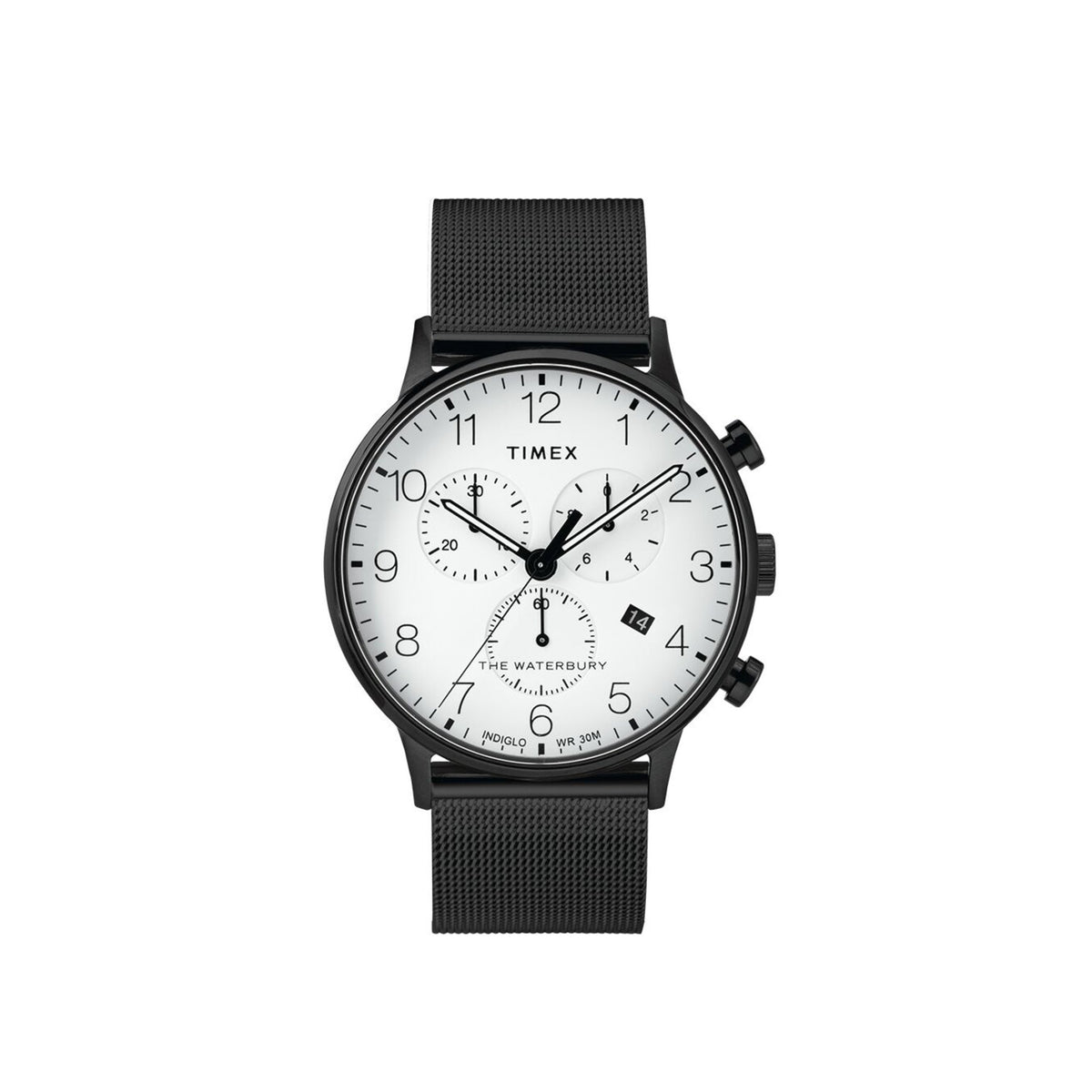 Timex Men's TW2T36800VQ Waterbury Classic Chronograph Black Stainless Steel Watch