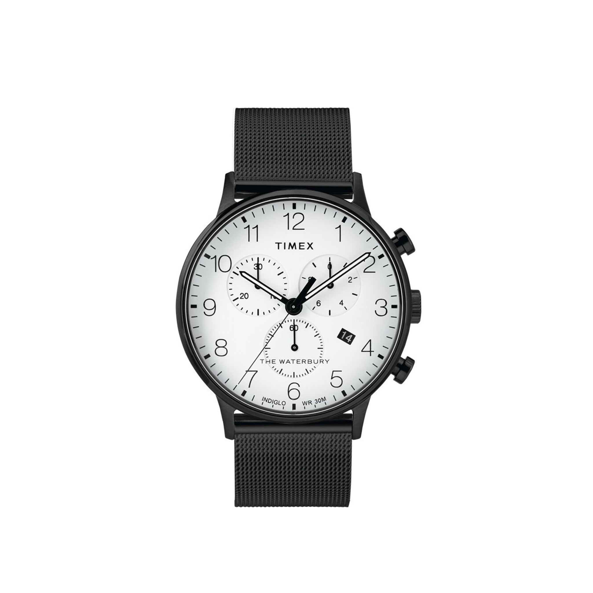Timex Men s TW2T36800VQ Waterbury Classic Chronograph Black Stainless Bezali