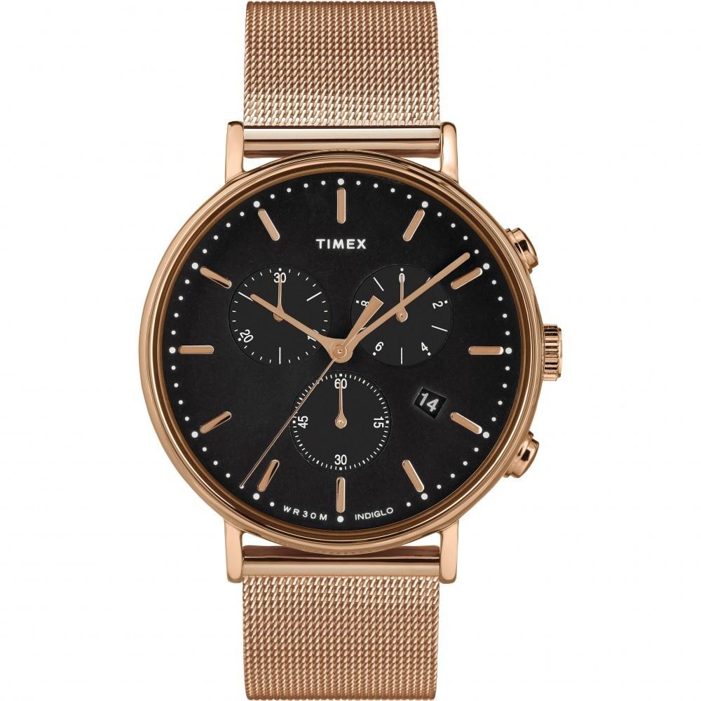 Timex Men's TW2T37100 Fairfield Chronograph Rose Gold-Tone Stainless Steel Watch