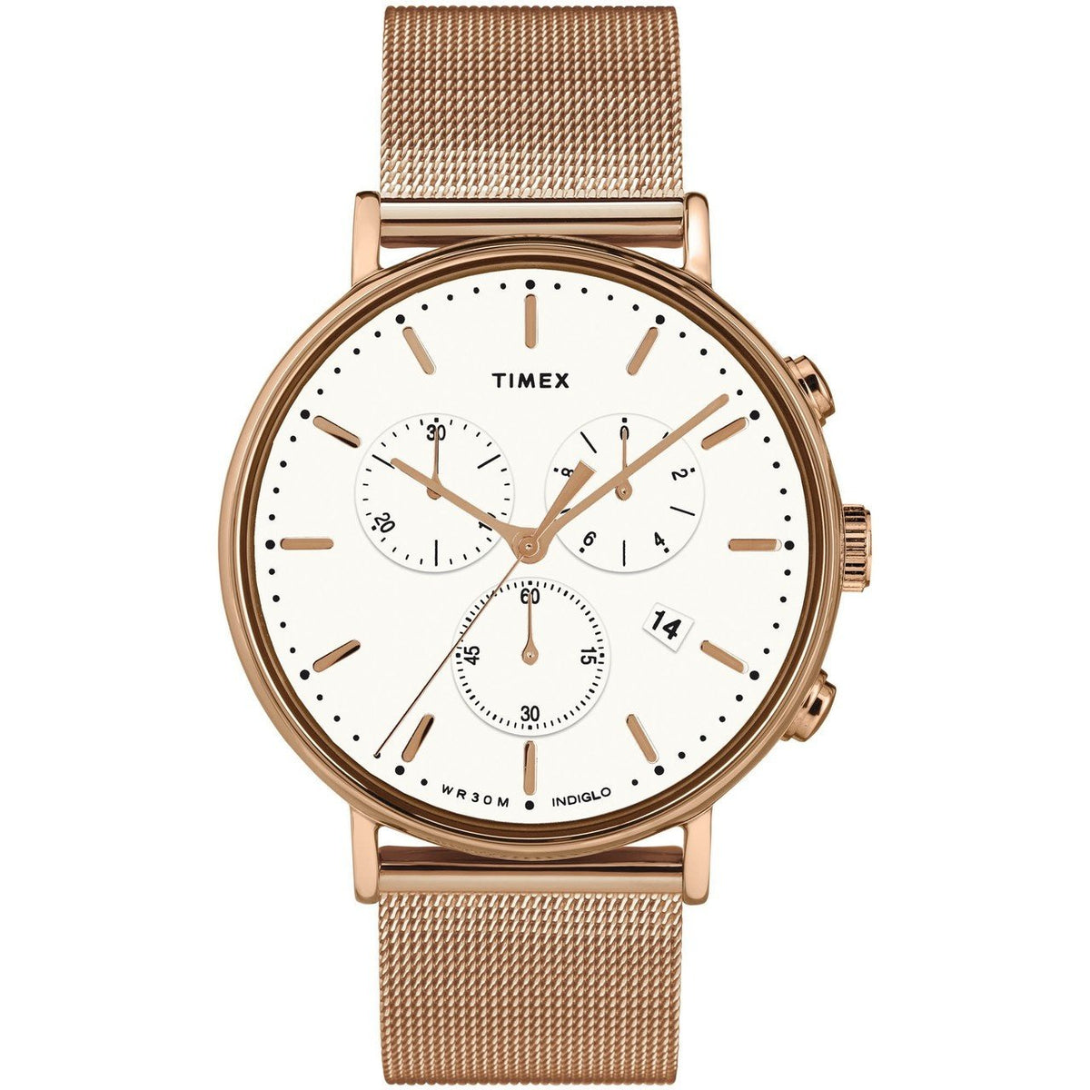 Timex Men's TW2T37200 Fairfield Chronograph Rose Gold-Tone Stainless Steel Watch
