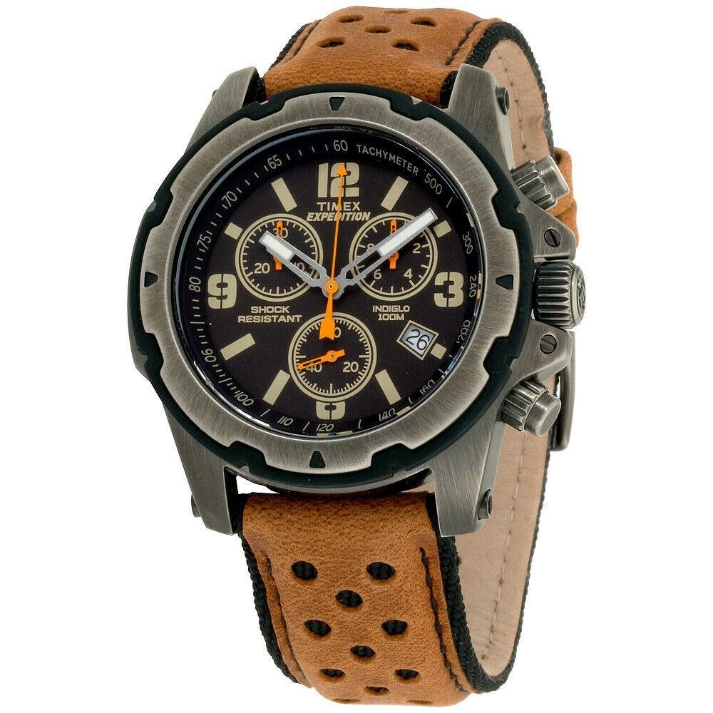 Timex Men&#39;s TW4B01500 Expedition Brown Leather Watch