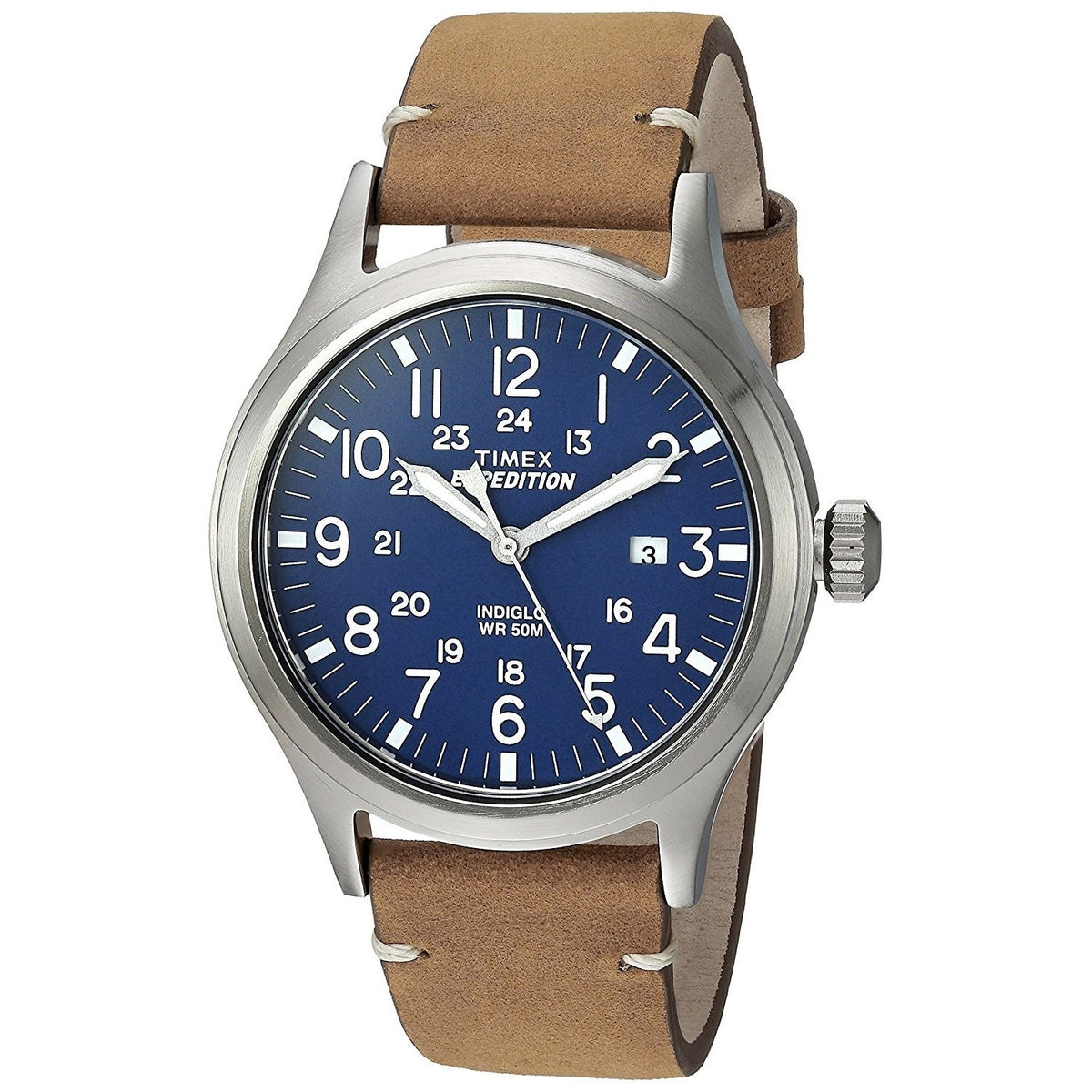 Timex Men's TW4B018009J Expedition Scout Brown Leather Watch