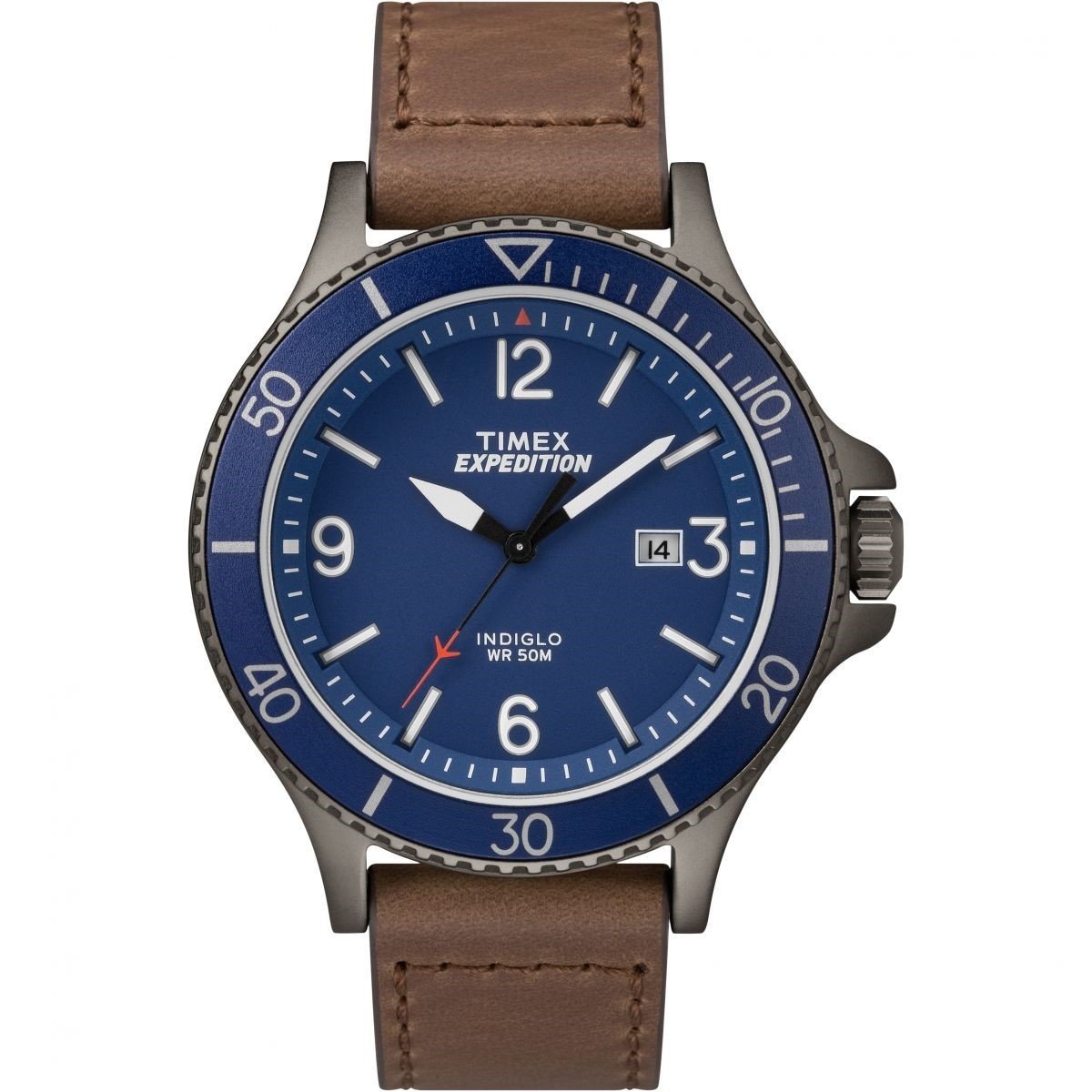 Timex Men&#39;s TW4B10700 Expedition Ranger Brown Leather Watch
