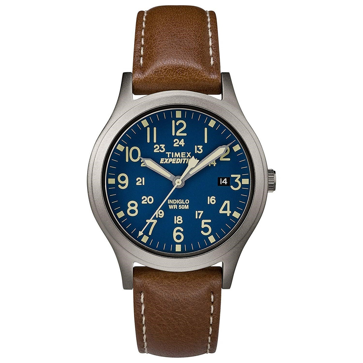 Timex Women&#39;s TW4B11100 Expedition Scout Brown Leather Watch