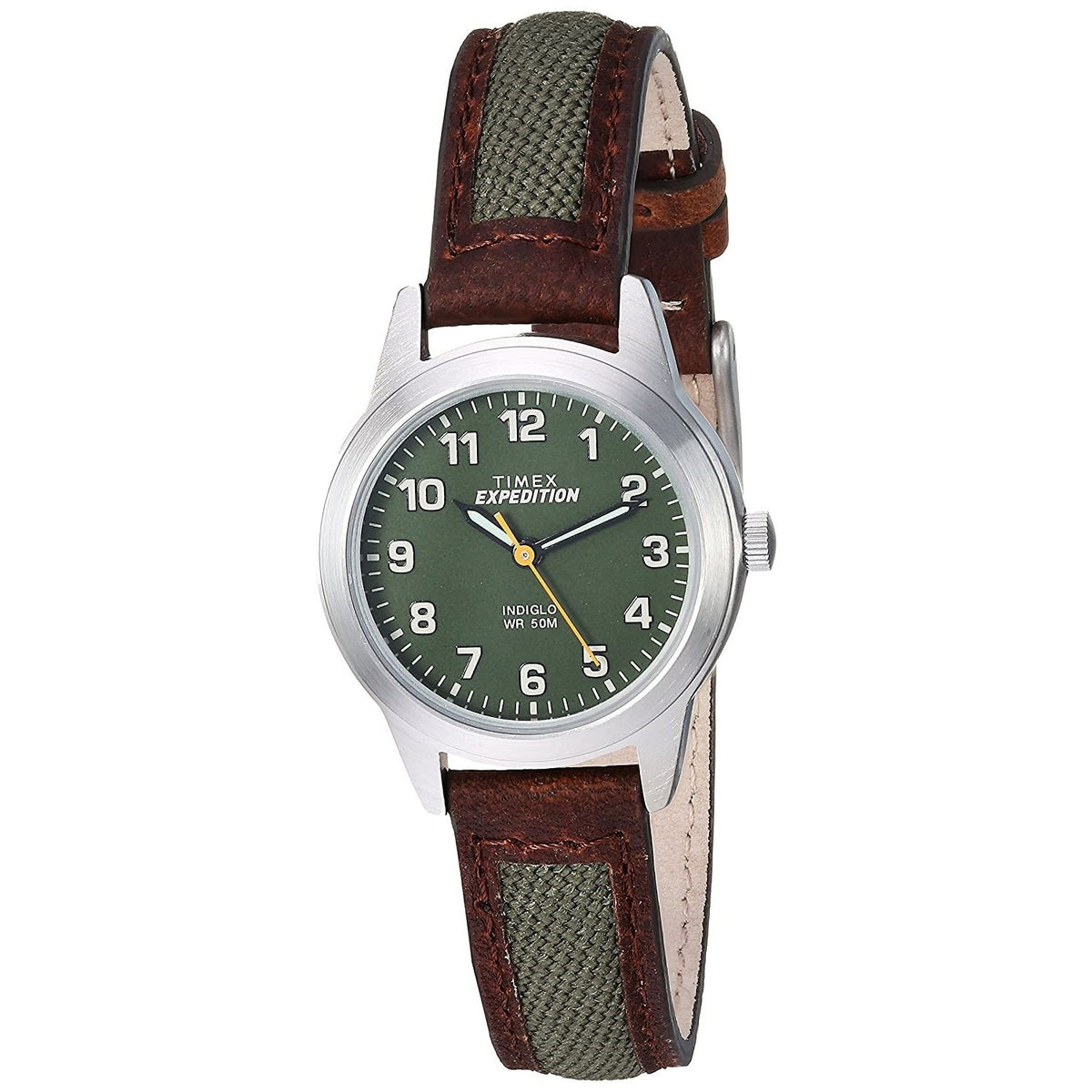 Timex Women&#39;s TW4B12000 Expedition Two-Tone Leather and Fabric Watch
