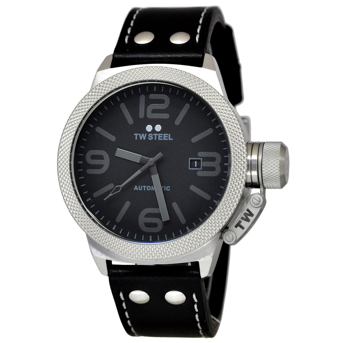 TW Steel Men's TWA200 Canteen Black Leather Watch