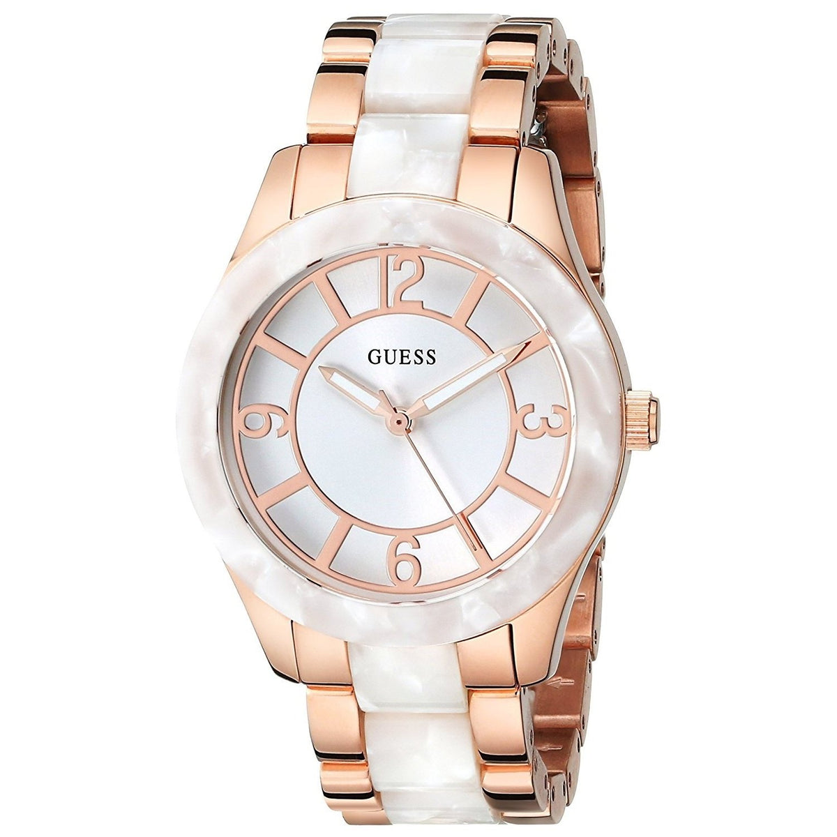Guess Women&#39;s U0074L2 Marbelized Two-Tone Stainless steel and Polycarbonate Watch