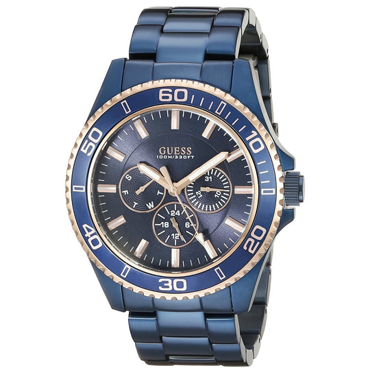 Guess Men's U0172G6 Classic Multi-Function Blue Stainless Steel Watch