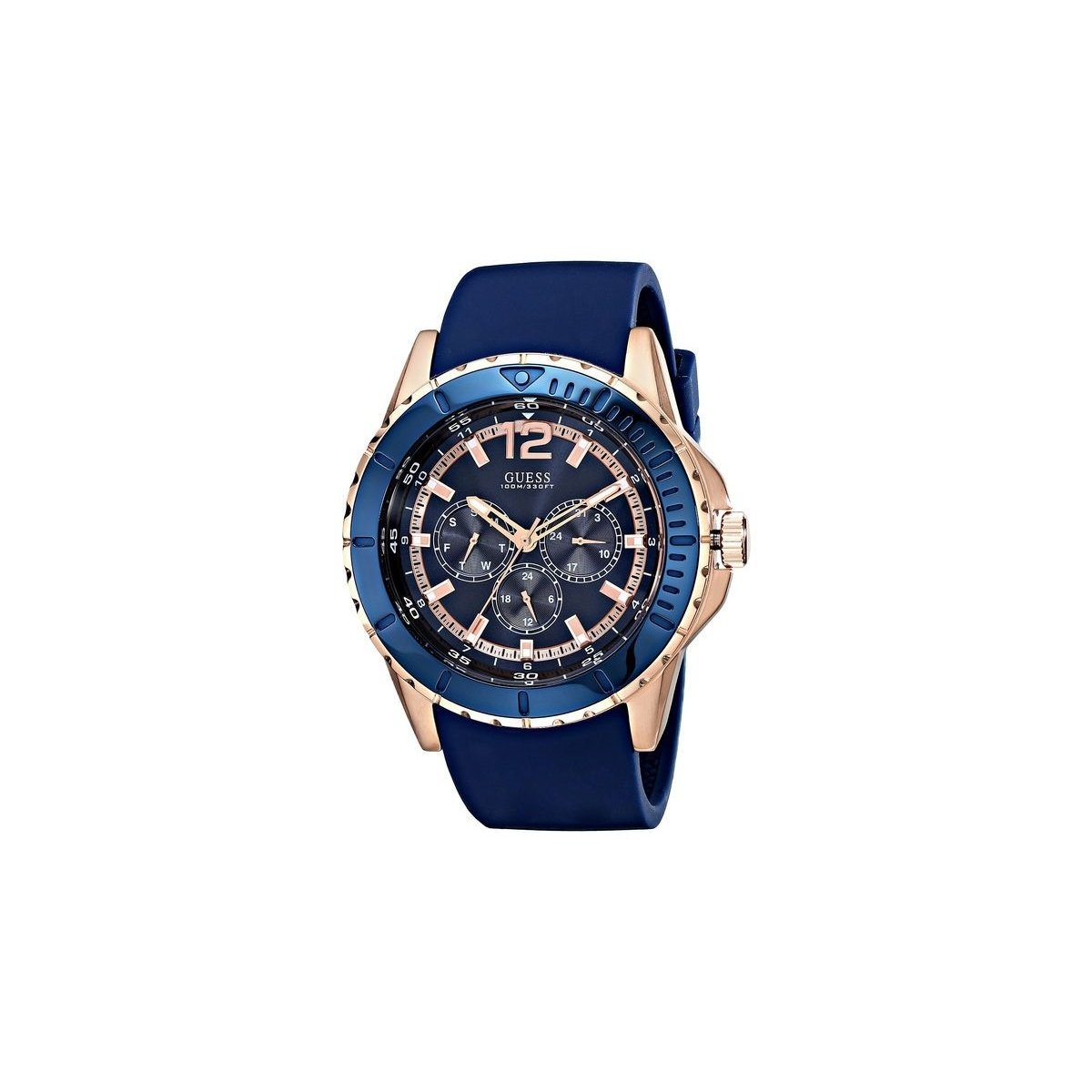 Guess Men&#39;s U0485G1 Casual Blue Silicone Watch