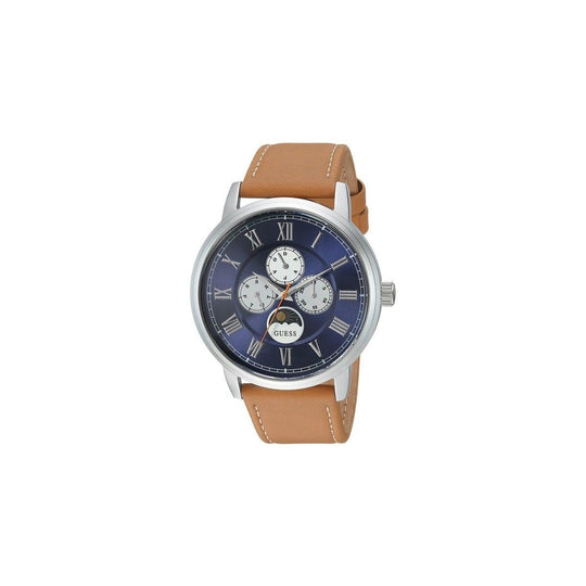 Guess Men's U0870G4 Casual Chronograph Brown Leather Watch