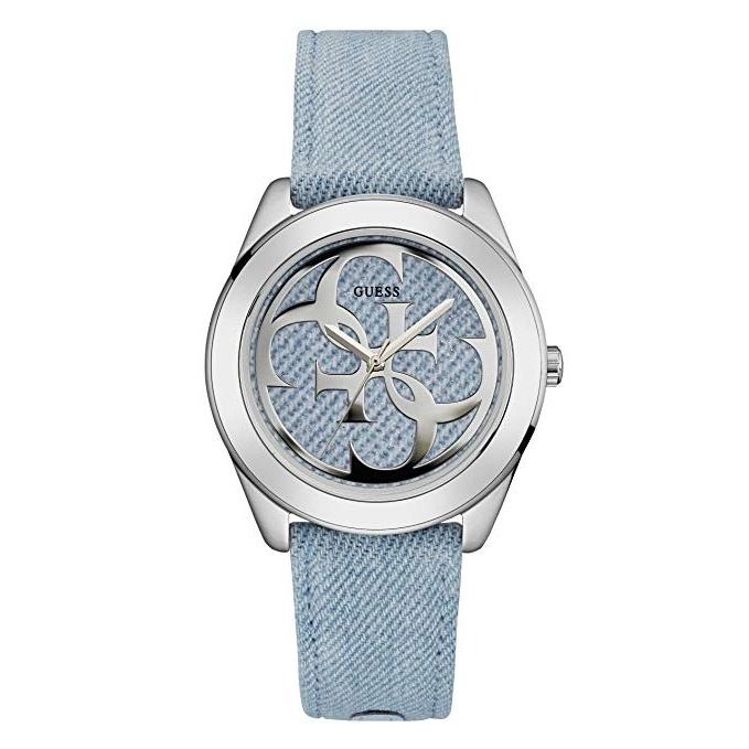 Guess Women's U0895L7 Casual Blue Leather Watch