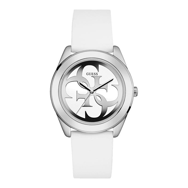 Guess Women&#39;s U0911L1 Casual White Silicone Watch