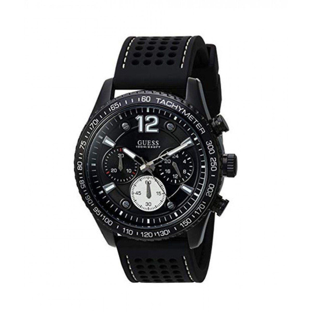 Guess Men's U0971G1 Casual Chronograph Black Silicone Watch