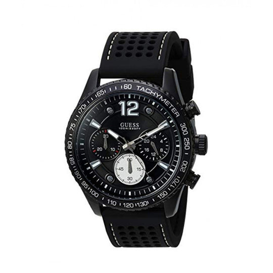 Guess Men's U0971G1 Casual Chronograph Black Silicone Watch