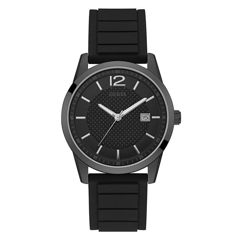 Guess Men&#39;s U0991G3 Casual Black Silicone Watch