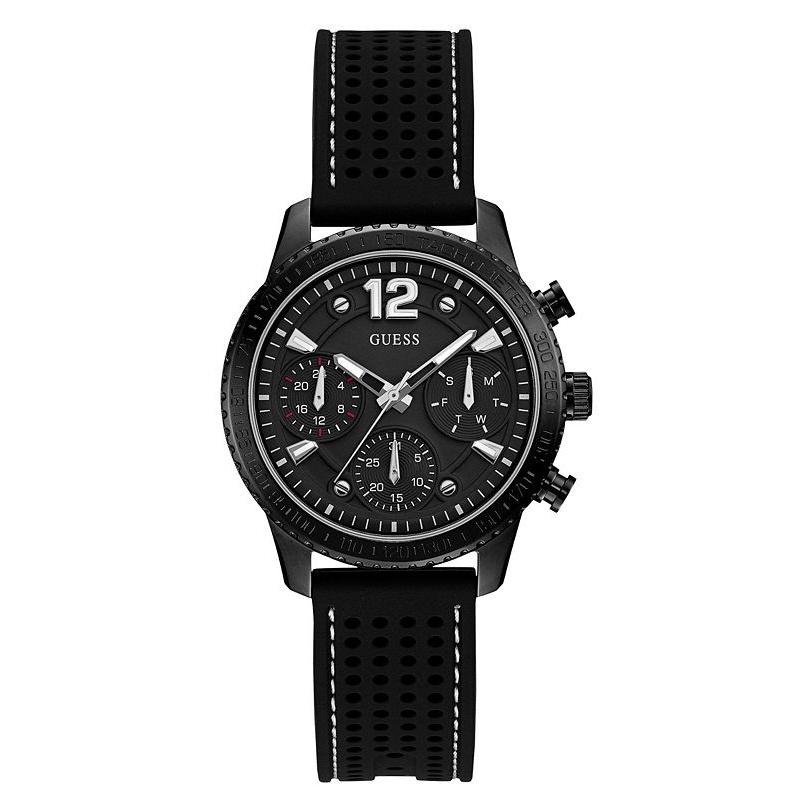 Guess Women's U1025L3 Casual Chronograph Black Silicone Watch
