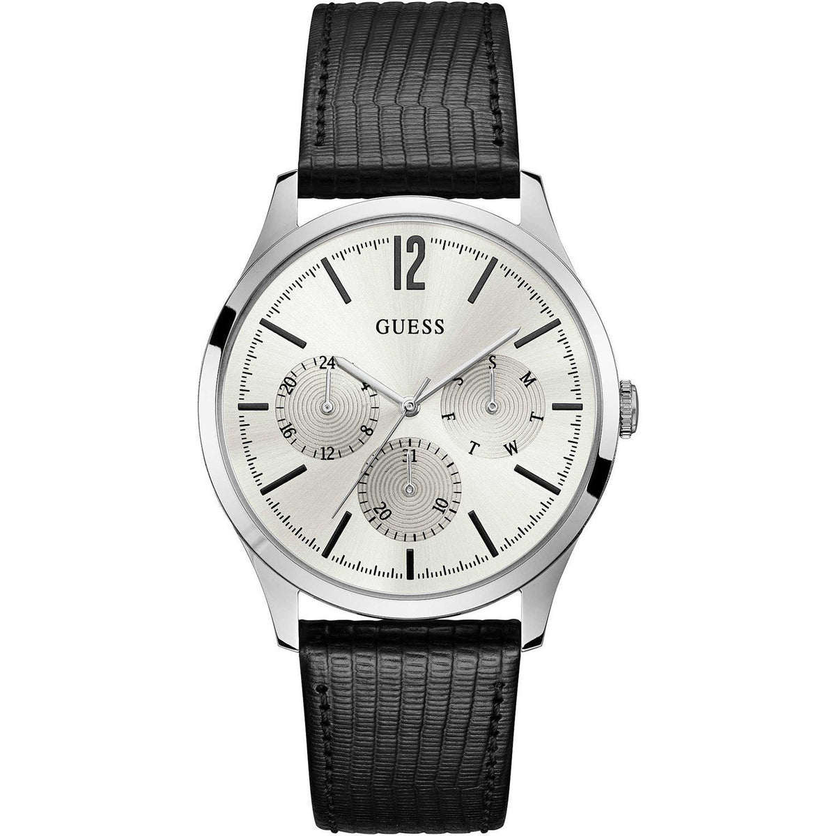 Guess Men's U1041G4 Regent Chronograph Black Leather Watch