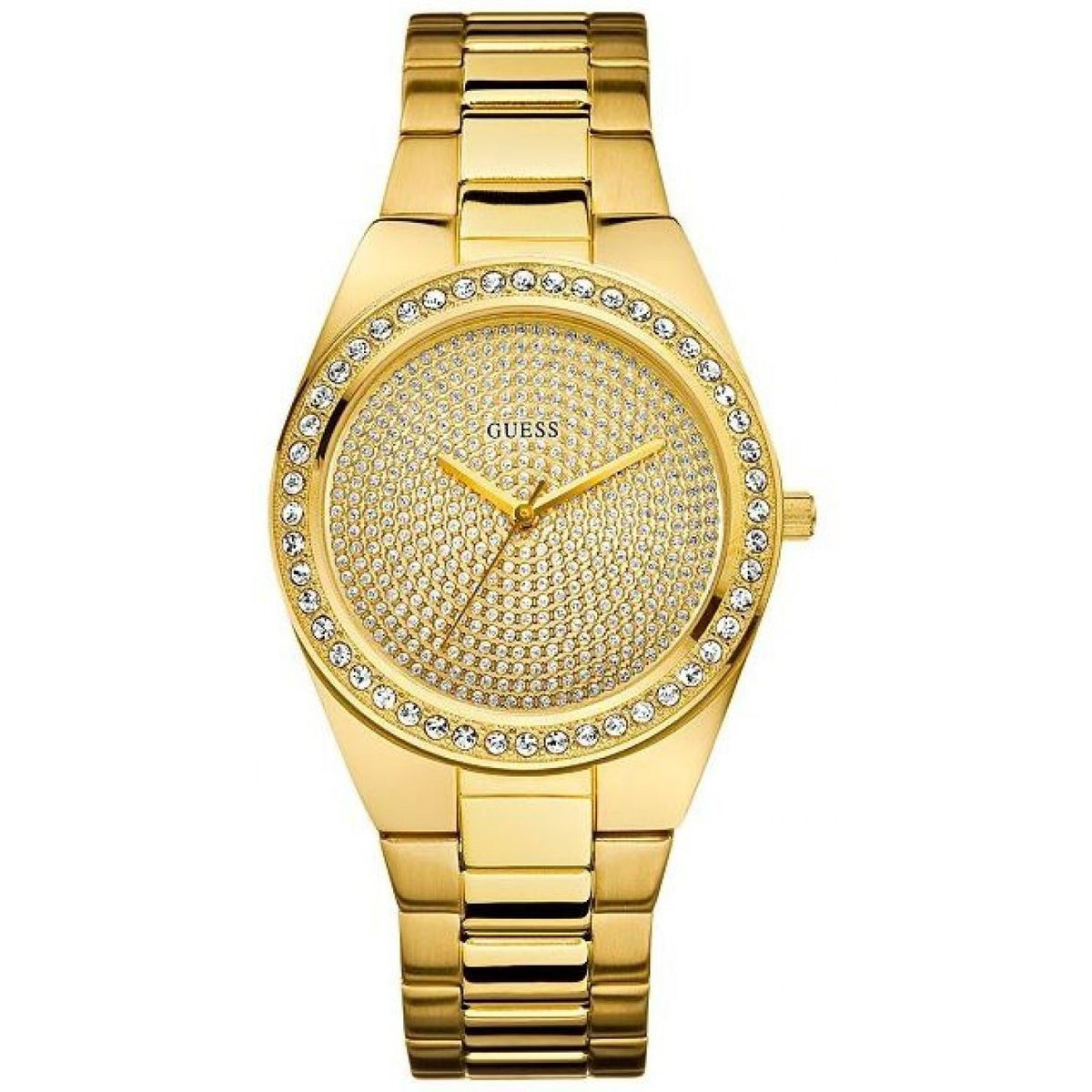 Guess Women&#39;s U11055L1 Pixie Crystal Gold-Tone Stainless Steel Watch
