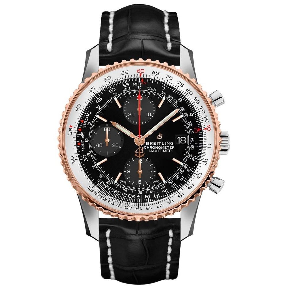 Breitling Men's U1332421-BG73-744P Navitimer 1 Chronograph Black Leather Watch
