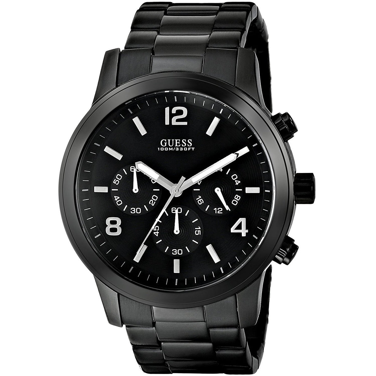 Guess Men&#39;s U15061G1 Chronograph Black Stainless Steel Watch