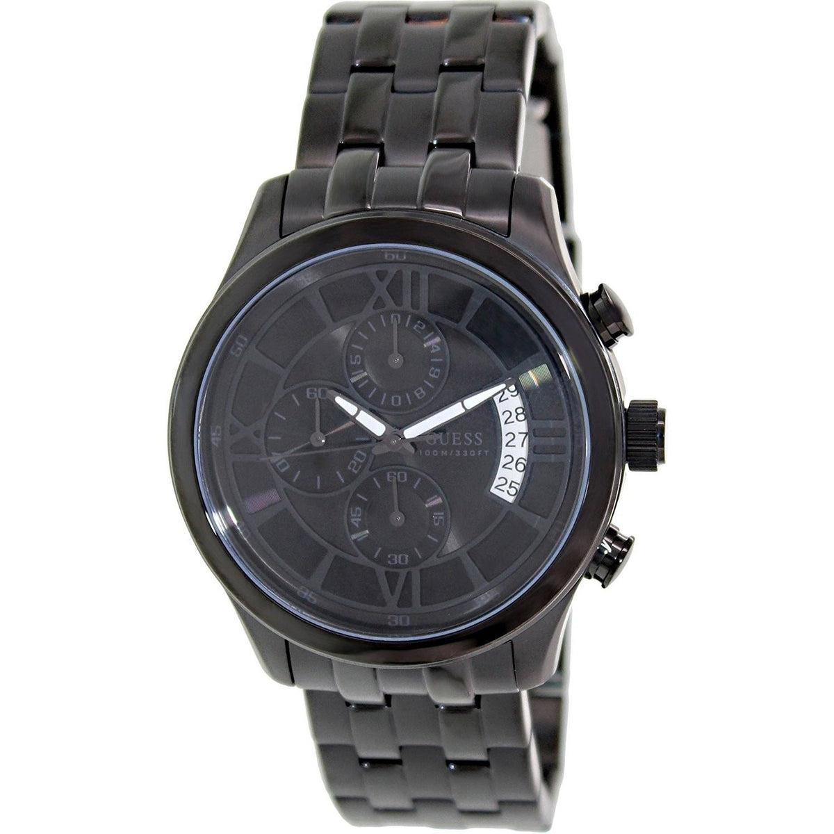 Guess Men&#39;s U17526G1 Chronograph Black Stainless Steel Watch