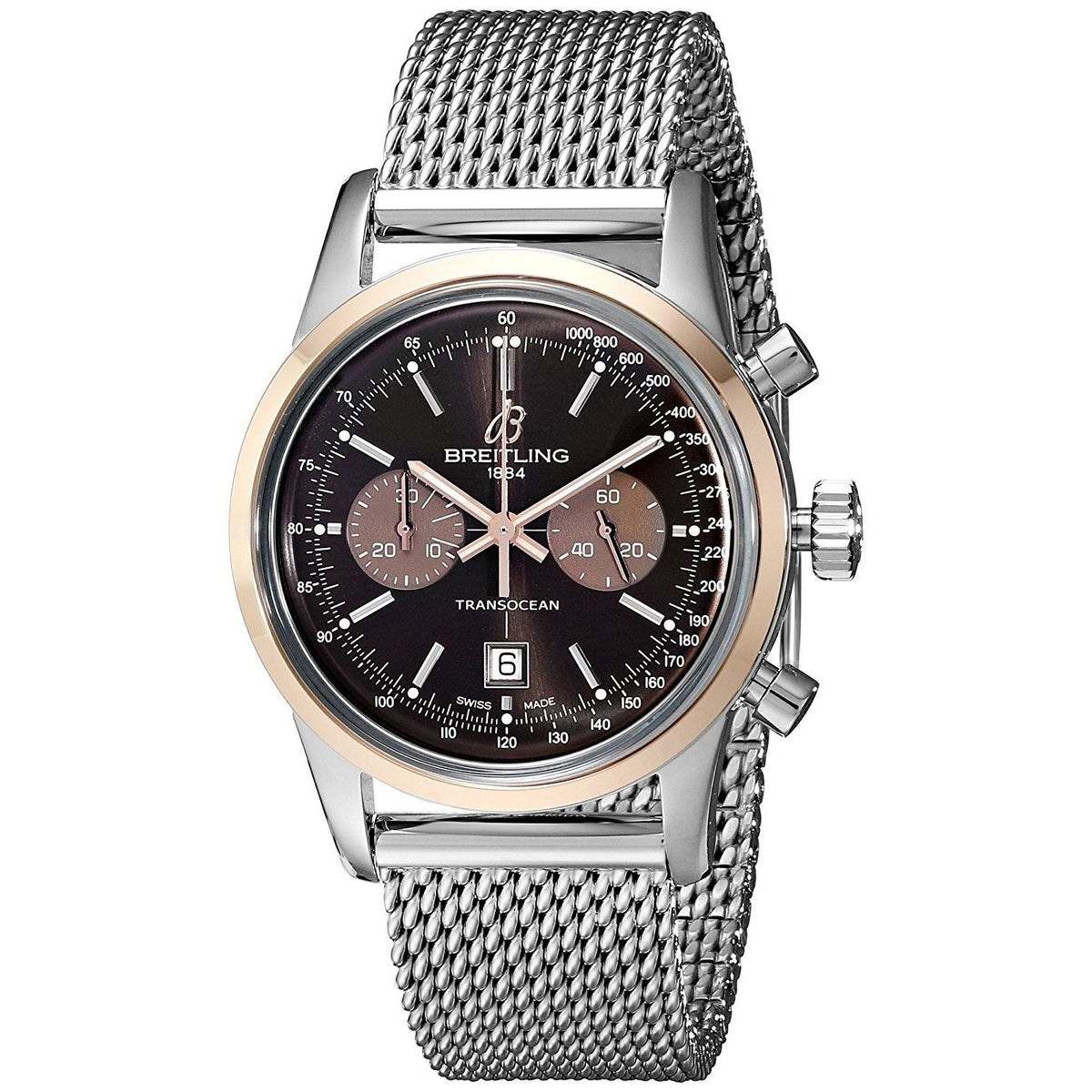 Breitling Men&#39;s U4131012-Q600 Transocean Automatic Chronograph Stainless Steel Watch