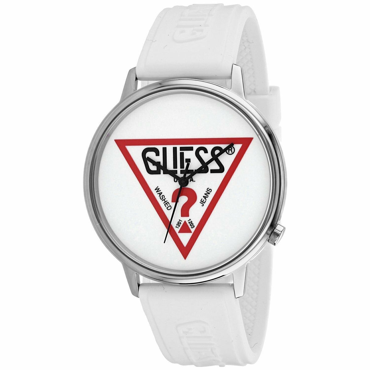 Guess Men&#39;s V1003M2 Classic White Silicone Watch