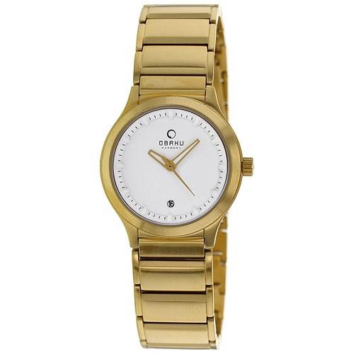 Obaku Women&#39;s V115LGWSG Harmony Gold Stainless Steel Watch