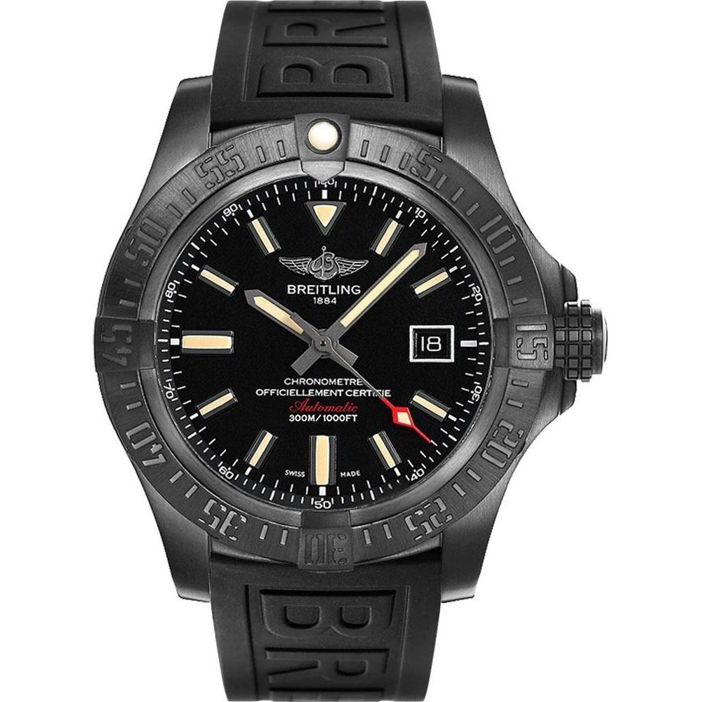 Breitling Men's V1731010-BD12-155S Avenger Blackbird  Black Rubber Watch