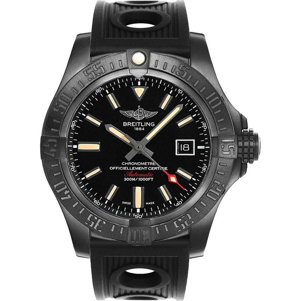Breitling Men's V1731010-BD12-201S Avenger Blackbird  Black Rubber Watch