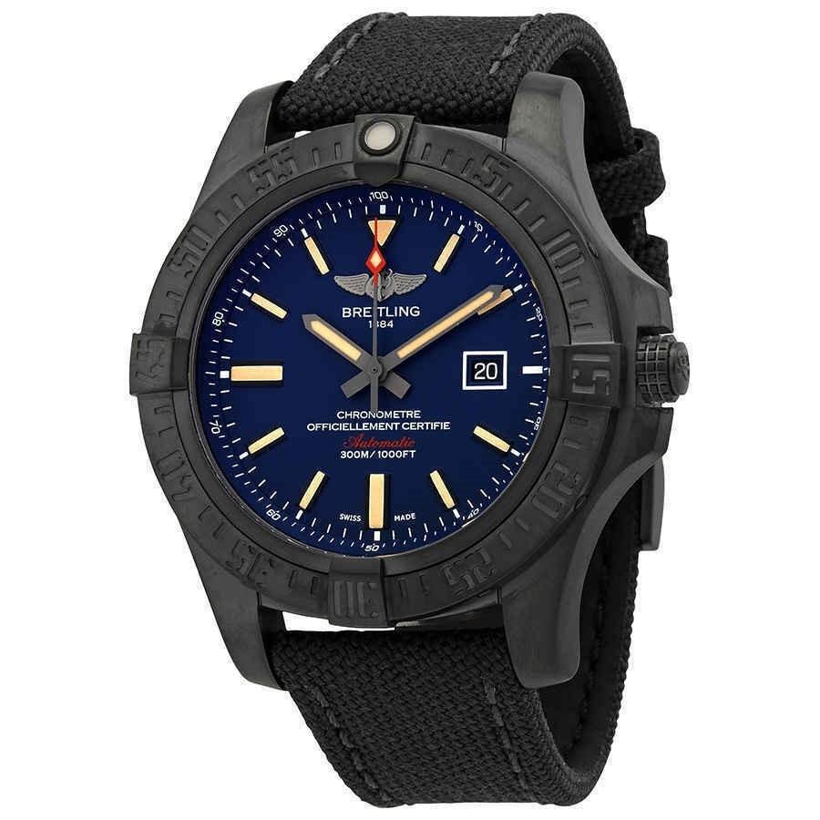 Breitling Men's V173104A-CA23-100W Avenger Blackbird Black Canvas Watch