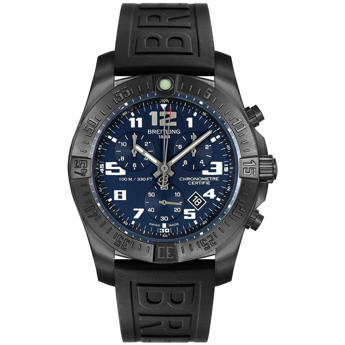 Breitling Men's V7333010-C939-152S Chronospace Evo Night Mission Chronograph Black Rubber Diver Pro III Watch