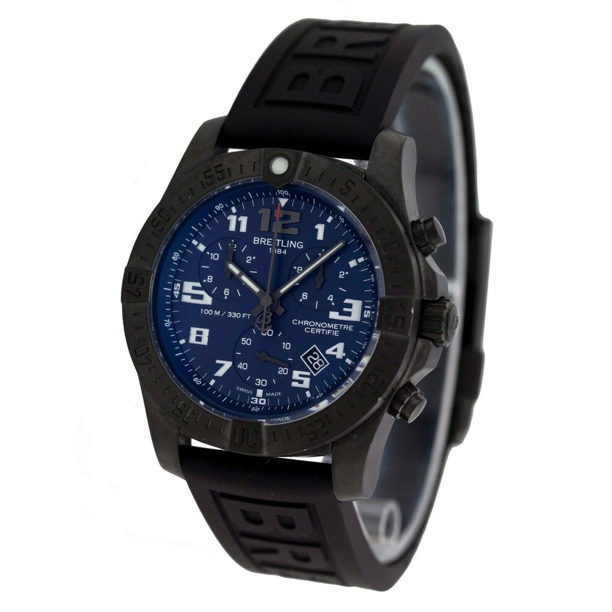 Breitling Men&#39;s V7333010-C939-153S Chronospace Evo Night Mission Chronograph Black Rubber Diver Pro III Watch