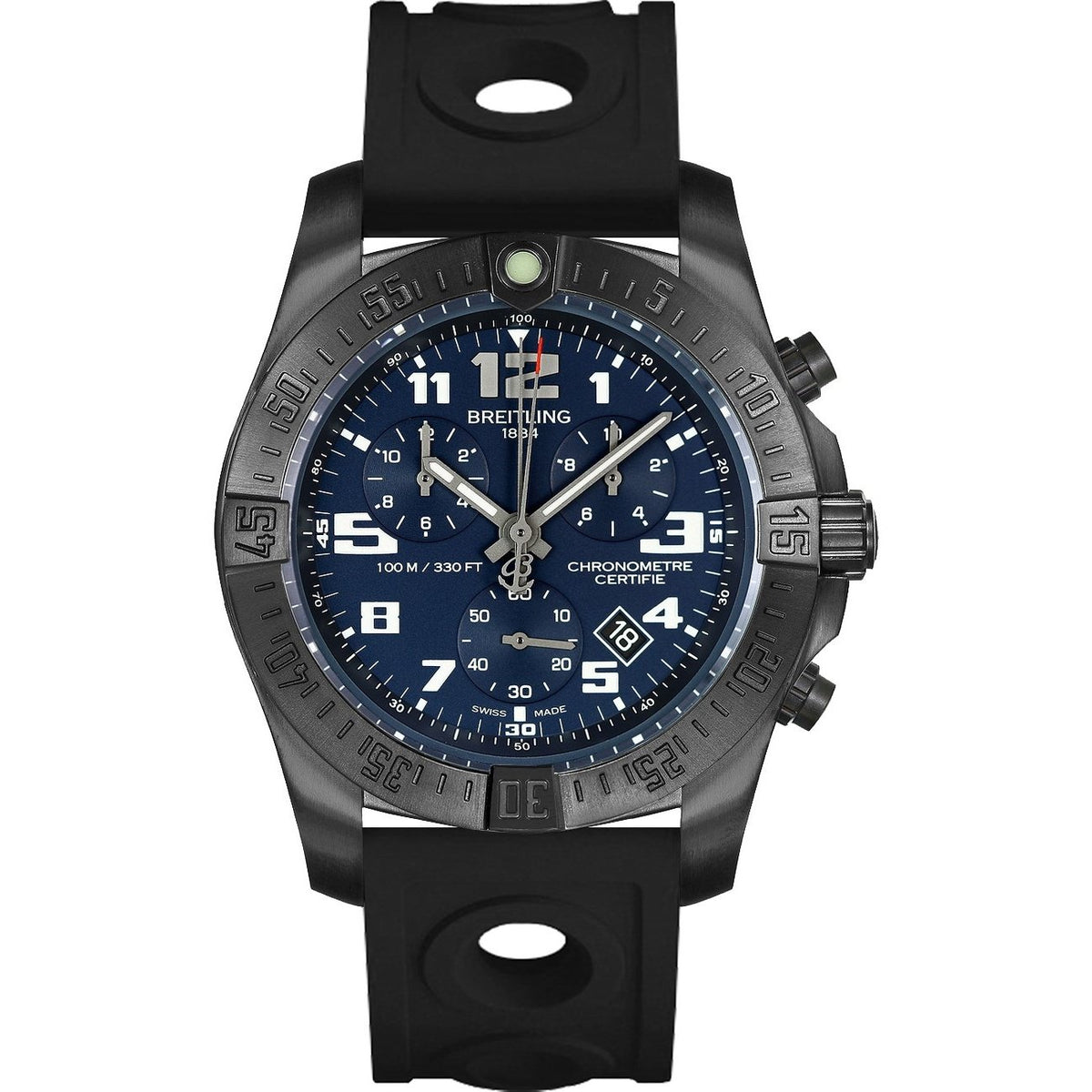 Breitling Men&#39;s V7333010-C939-227S Chronospace Evo Night Mission Chronograph Black Rubber Watch