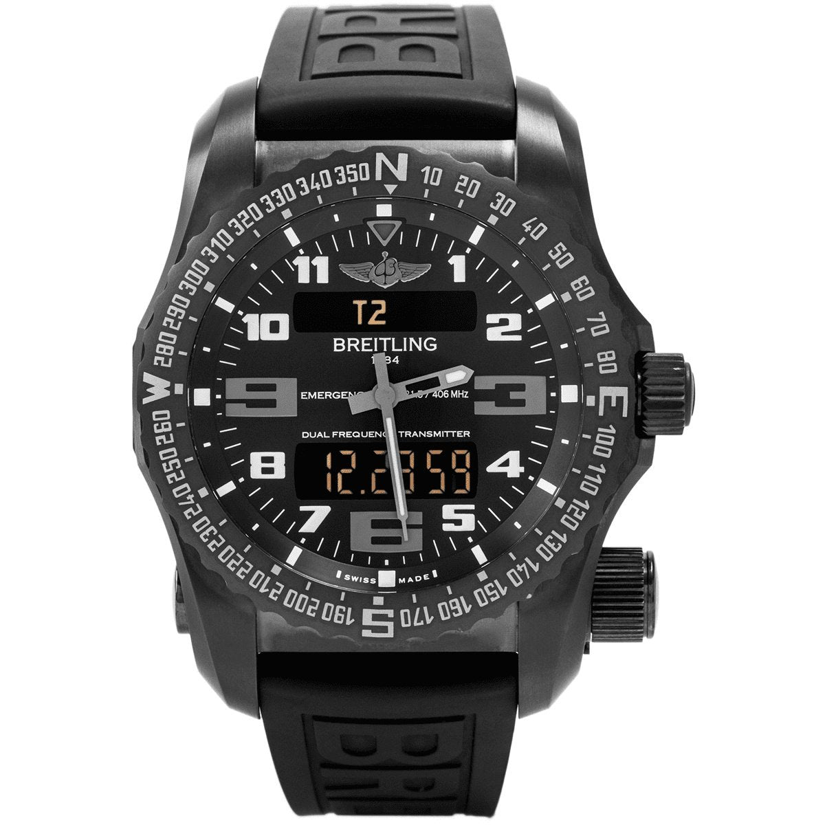 Breitling Men&#39;s V7632522-BC46-156S Emergency  Black Rubber Watch