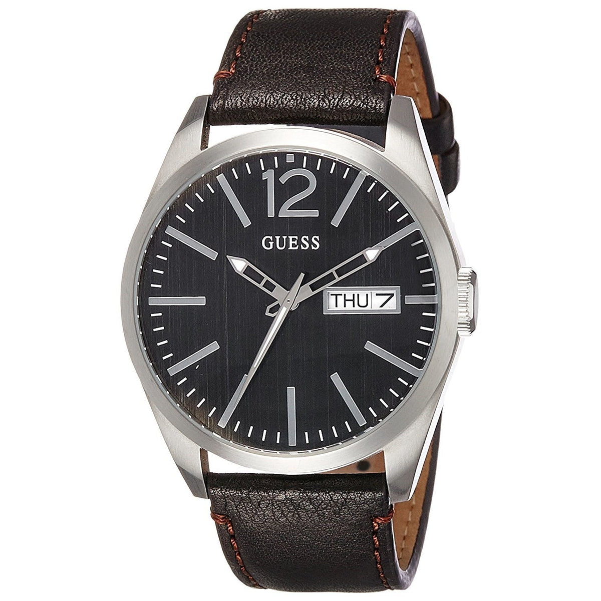 Guess Men&#39;s W0658G3 Vertigo Brown Leather Watch