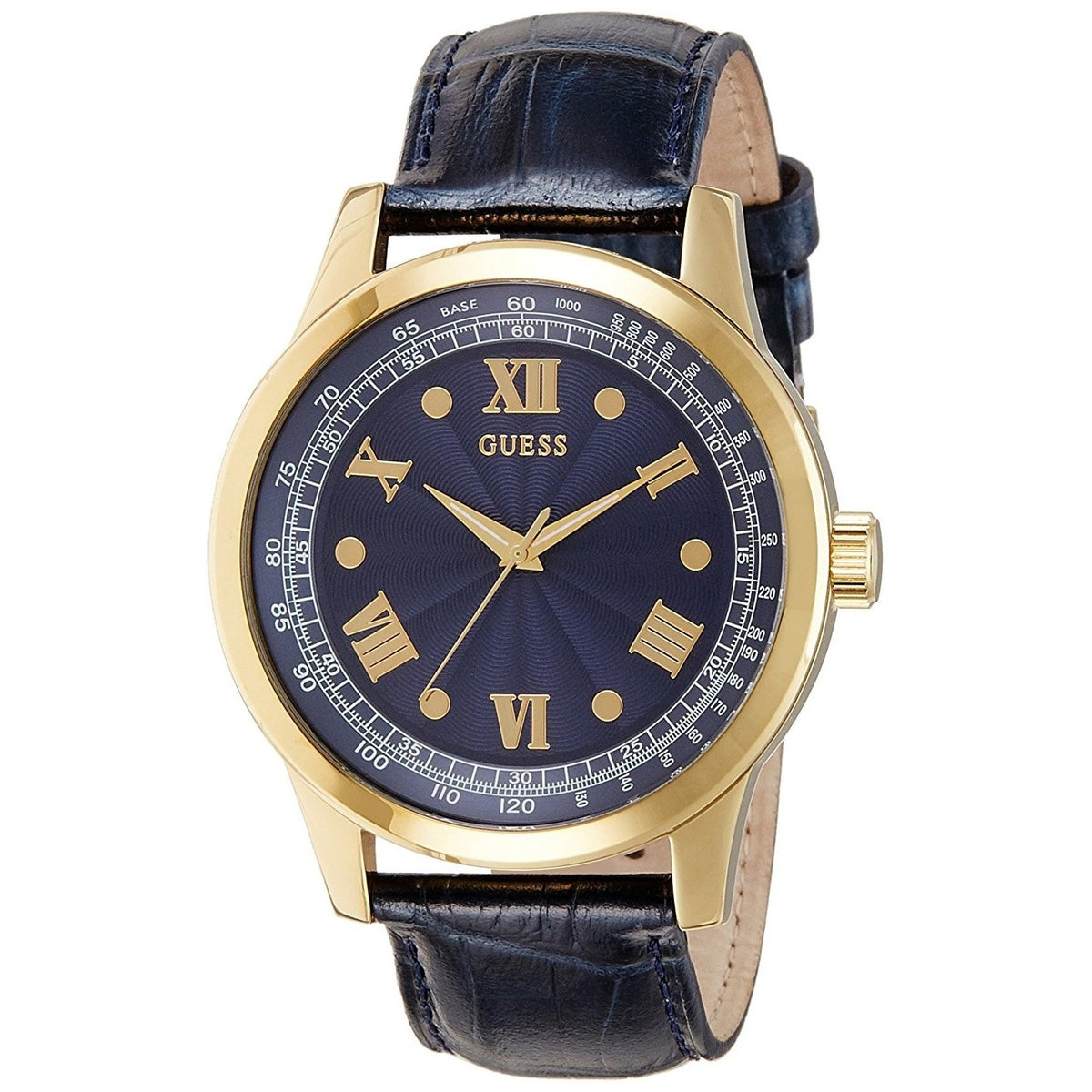 Guess Men&#39;s W0662G3 Dress Blue Leather Watch
