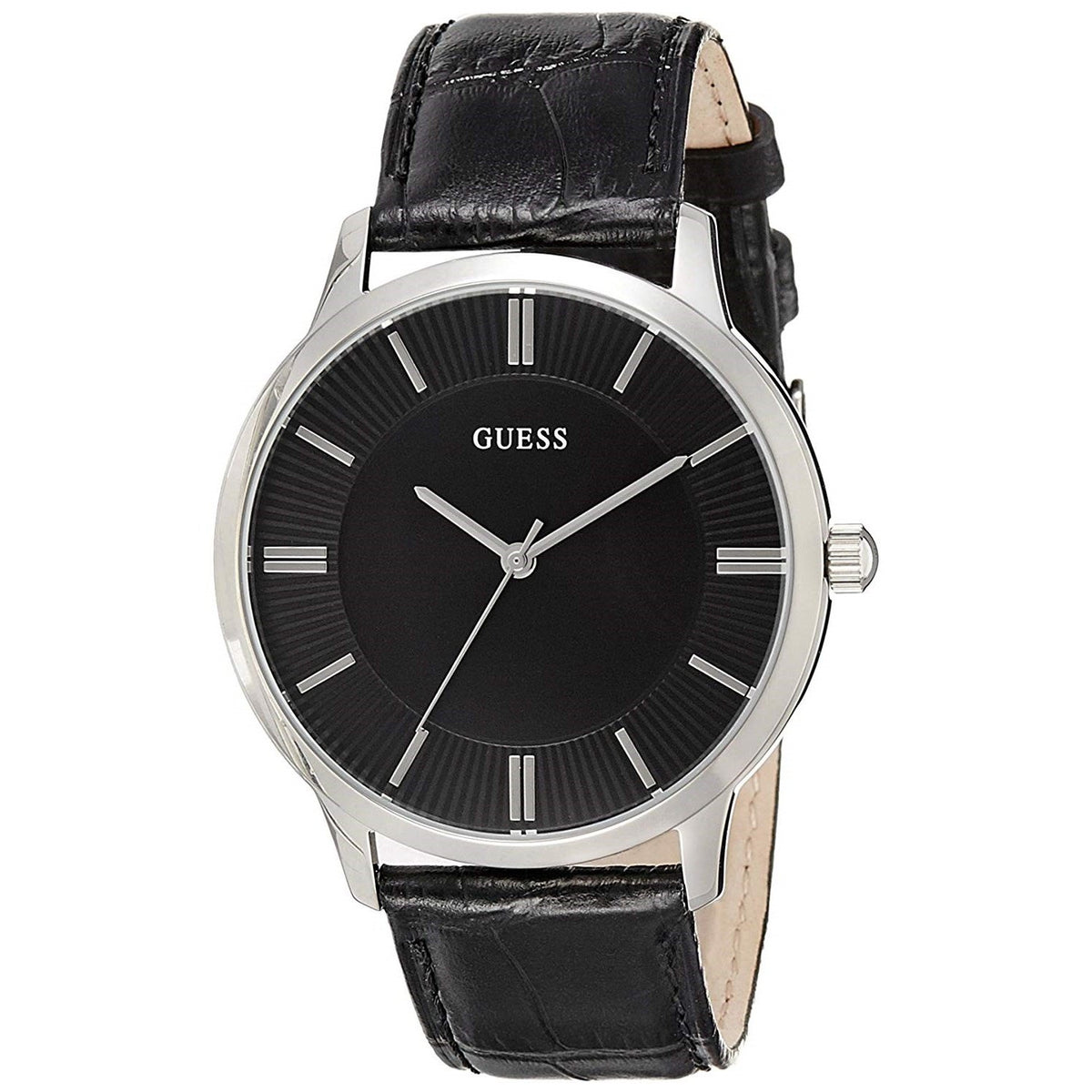 Guess Men&#39;s W0664G1 Escrow Black Leather Watch