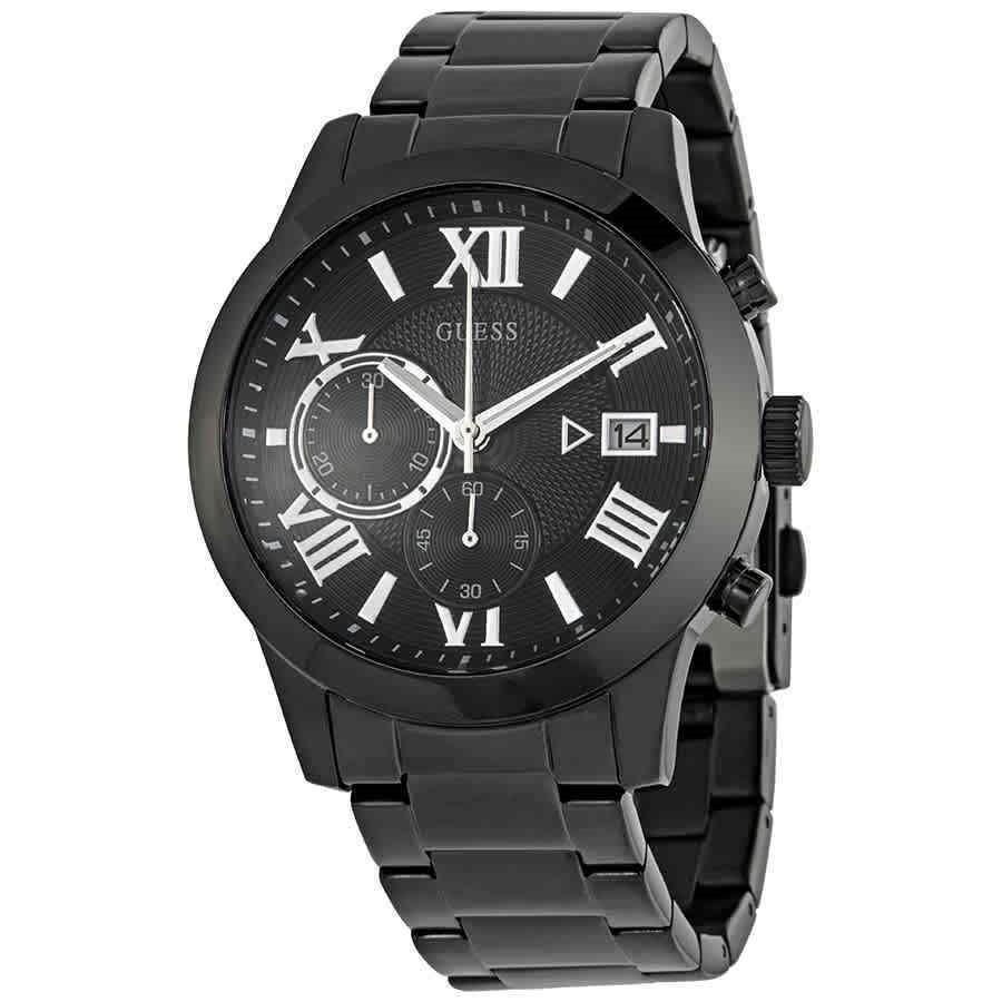 Guess Men&#39;s W0668G5 Atlas Chronograph Black Stainless Steel Watch