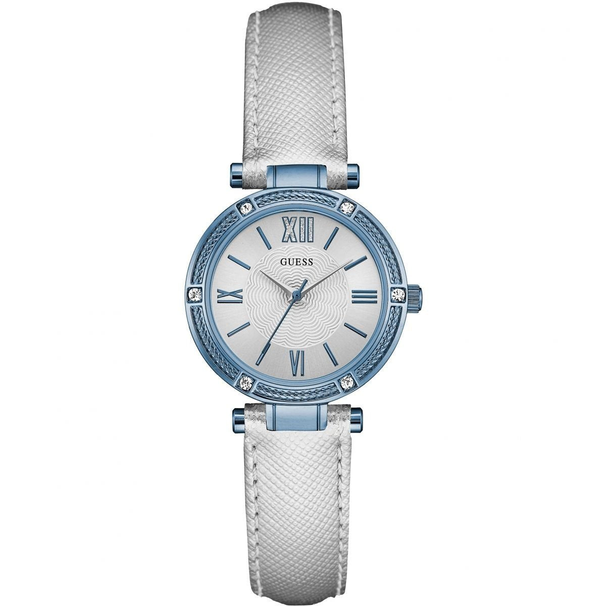 Guess Women&#39;s W0838L3 Park Ave Crystal Leather Watch