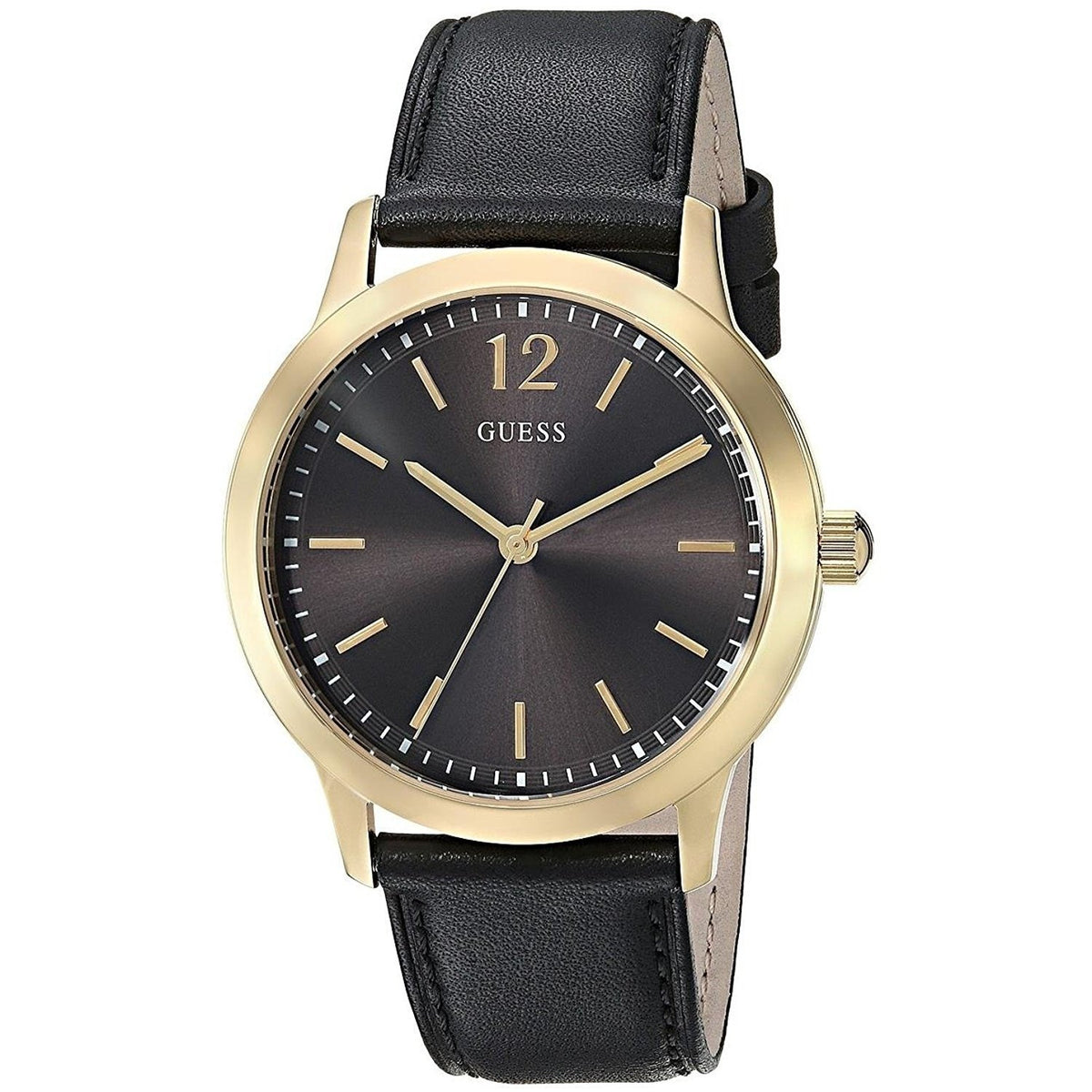 Guess Women&#39;s W0922G4 Exchange Black Leather Watch